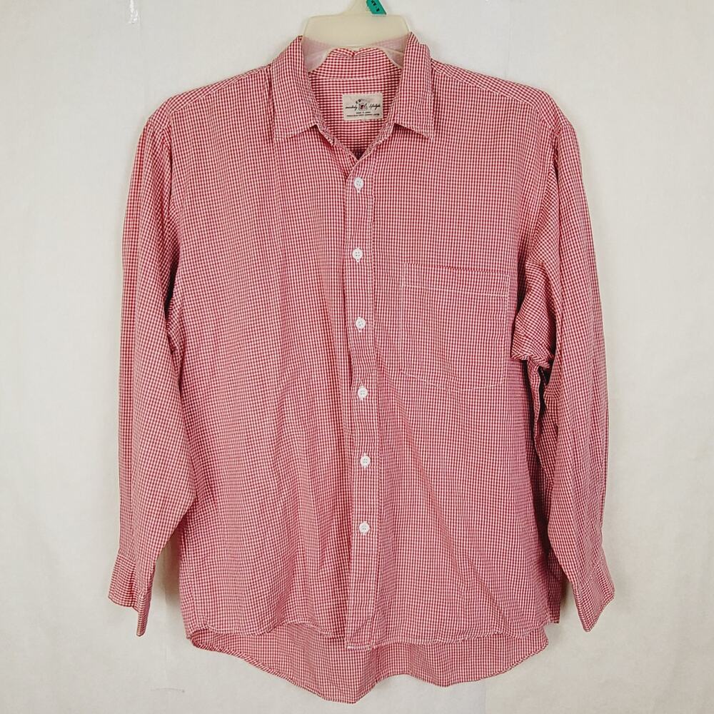 Vintage Edwin Tokyo Jeans red gingham long sleeve button up shirt Large cotton